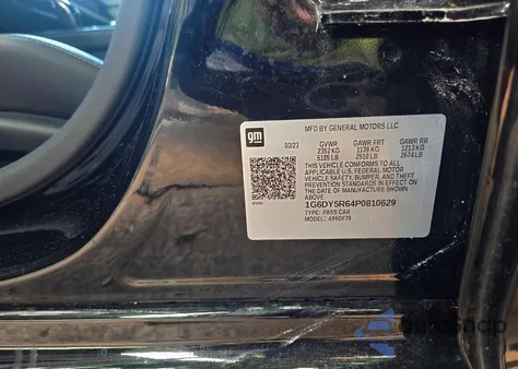 2023 Cadillac Ct5-V Blackwing z USA, uszkodzony, nr VIN 1G6DY5R64P0810629